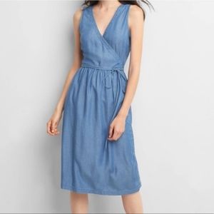 Gap wrap chambray dress